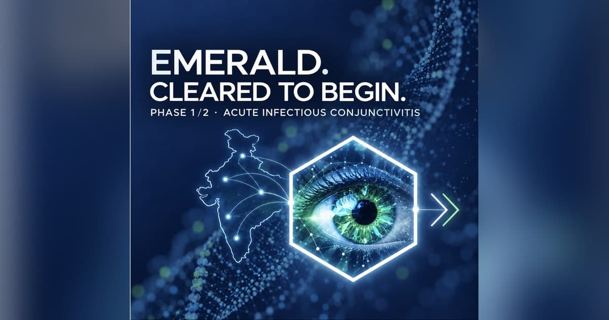 Okogen Receives CDSCO Authorization to Advance the EMERALD Phase 1/2 Study of Treyegen™ (OKG-0303) for Acute Infectious Conjunctivitis