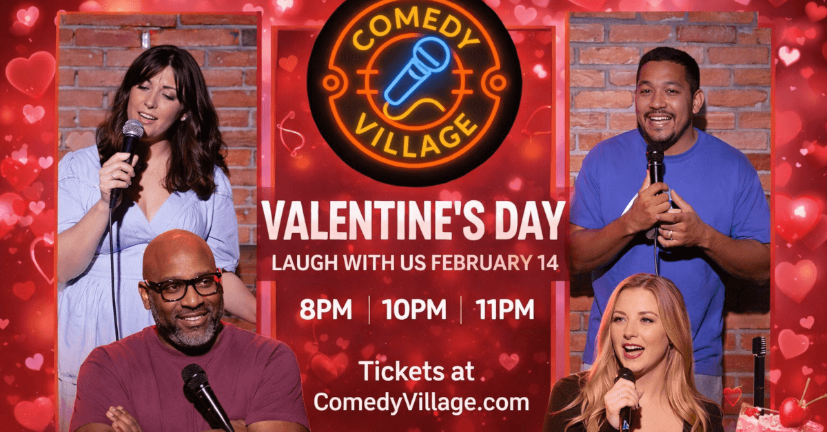 Comedy Village Hosts Three Valentine's Day Shows with Top Comedians and Themed Drinks