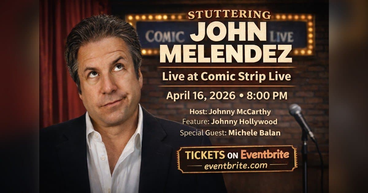 Stuttering John Melendez to Headline Comic Strip Live on April 16